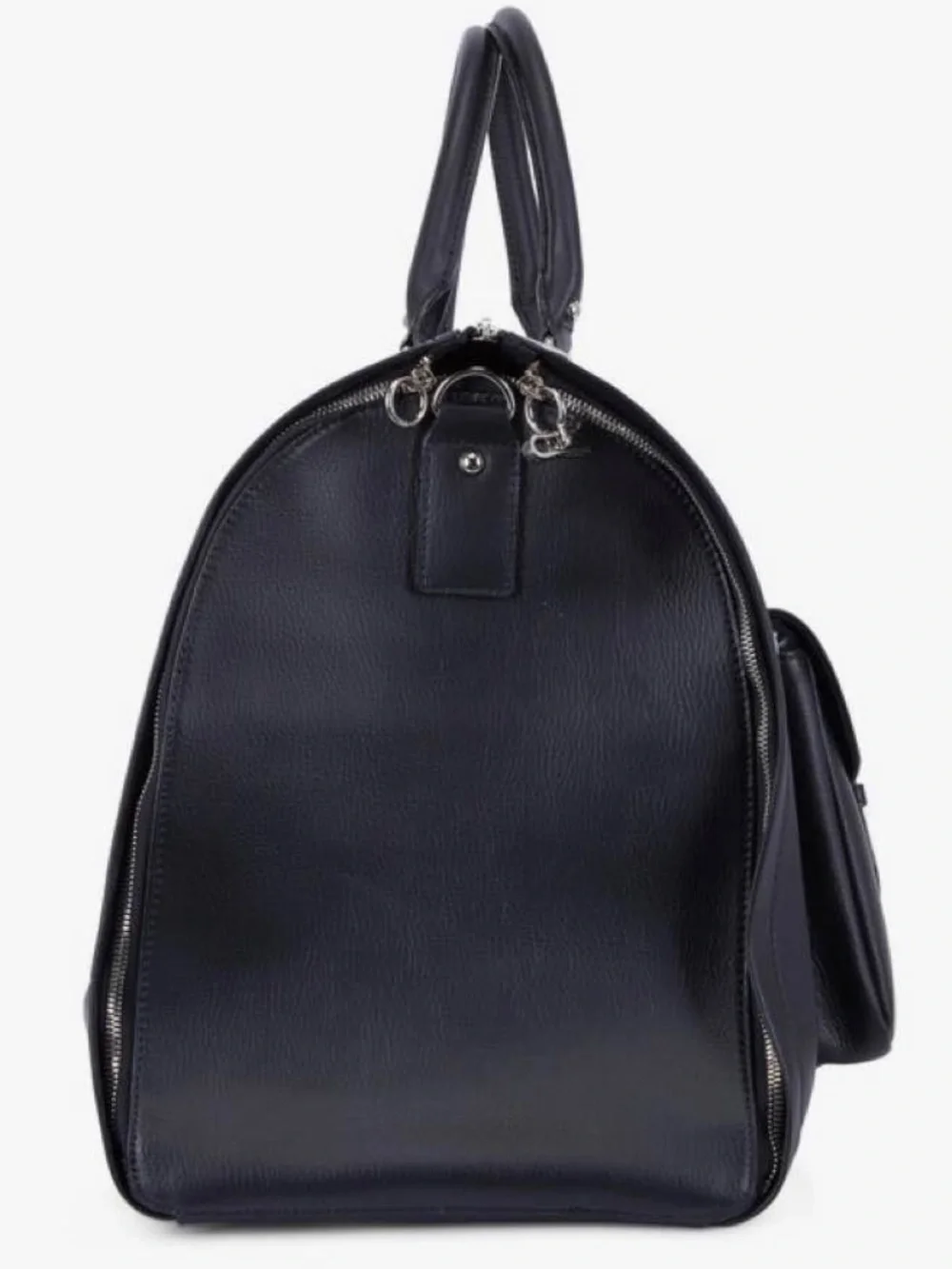 HOOK + ALBERT Black Leather Garment Weekender Bag